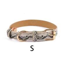 1Pc Leopard Snake Print PU Leather Pet Collar, Adjustable Gold Metal Buckle Comfort Neck Collar For Small Medium Dogs Cats - Multicolor - View 11