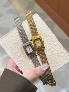 LIANDU 1 Piece Retro Gold Women's Quartz Watch, Daily Wear, Simple Business Casual Fashion Style, Stainless Steel Strap, Holiday Gift Giving Options - Gold - View 4