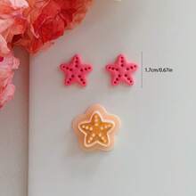 1pc/2pcs Mini Polymer Clay Cutters, Ocean Theme Shapes: Shark, Whale, Manta Ray, Tropical Fish, Coconut Tree, Starfish, Turtle, Crab, Dolphin, For Making Earrings And Necklaces - Apricot - View 24