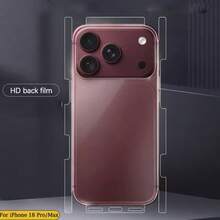 1pc Back Protective Film Compatible With Apple 18 PRO/18 Pro Max, Full Coverage Hydrogel TPU Soft Back Film - Clear - View 1