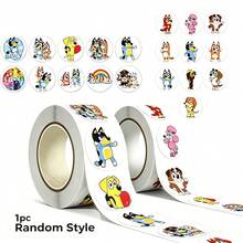 Bluey 500pcs Cartoon Roll Stickers, Bluey & Bingo Heeler Family Printed Patterns, Animation Peripherals, DIY Handbook Decor, Scrapbooking, Journaling Stickers, Cartoon Waterproof Decals, Party Decorations, Creative Stickers, Perfect Holiday Gift For Anime Lovers And Friends - Multicolor - View 7