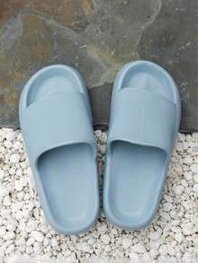 Women's Summer Slippers, Soft Sole Comfortable Beach Slides For Home, Bathroom, Dorm, Office And Outdoor Wear - Light Blue - View 5