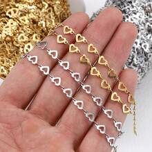 1m Stainless Steel Hollow Heart Chain Gold Color Jewelry Chain Suitable For DIY Necklace Bracelet Jewelry Accessories - Stainless Steel Chain - View 3