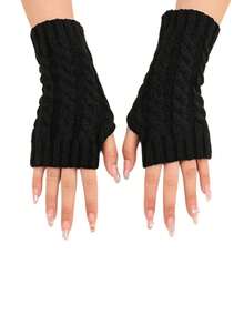 1 Pair Thickened Warm Gloves, Solid Color Multi-Functional Cold-Proof Gloves, Suitable For Outdoor Running, Winter Warmth, Unisex, Birthday Christmas Gift - Mittens - View 10