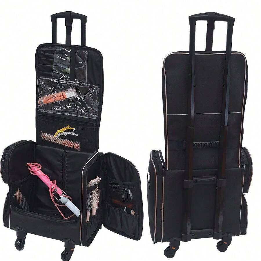 Professional Large Capacity Rolling Makeup Case, Eyelash Extension, Nail Art, Beauty Supplies Storage Box - Multicolor - View 1