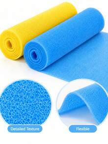 1 Roll 50cm*100cm*3mm Cuttable PU Foam Refrigerator Liner Mat, Green Yellow Blue Solid Color Perforated Breathable Quick-Dry Moisture-Proof Sponge Pad, Reusable Fruit Vegetable Drainage Mat, Suitable For Refrigerator Drawers, Cabinets, Kitchen Home Daily Use - Multicolor - View 7