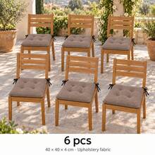40 X 40 X 4 Cm Chair Seat Cushions, Square Polyester Chair Pads, 1, 2, 4 Or 6 Piece Packs, 8 Solid Colours - Brown - View 3