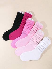 3/1 Pair Solid Color Slouch Socks Kids Thigh High Boot Socks, Breathable Scrunch Socks Long Crew Socks For Toddler Infant Girls Funny Halloween - Multicolor - View 10