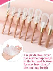 10/5PCS Makeup Brush Dust-Proof Protection Cover, Bristle Cover For Preventing Bristle Shedding, Brush Storage Case With Bristle Cover For Dust Prevention. - Multicolor - View 2