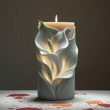 Calla Lily Flower Silicone Candle Mold - Reusable Silicone Candle Making Mold, Easy Release Multi-Purpose DIY Mold, Suitable For Epoxy Resin, Plaster, Clay Crafts - Ideal Choice For Elegant Decoration And Wedding Favors - White - View 5