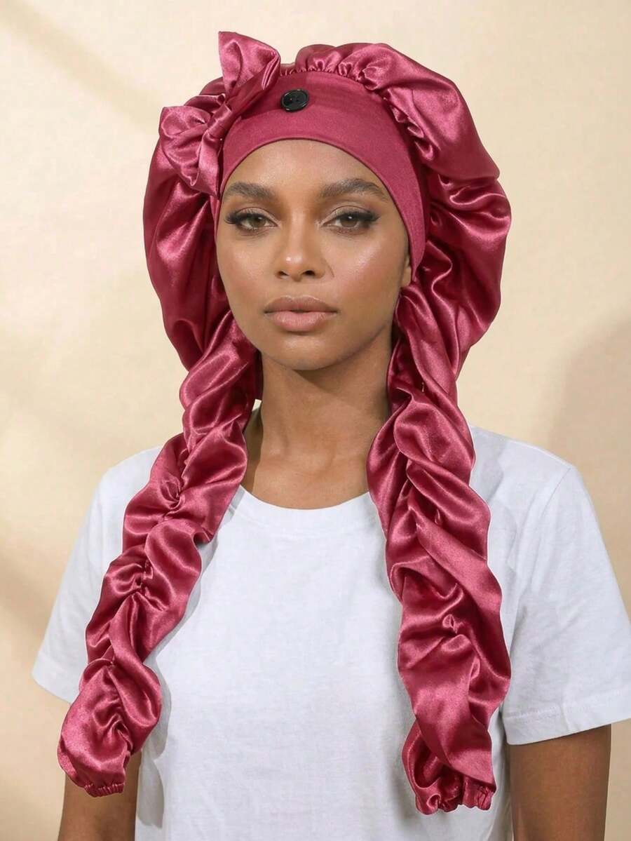 1 Pleated Nigerian-Style Headwrap Featuring A Glossy Pleated Finish And A Rhinestone Floral Design. - Multicolor - View 1