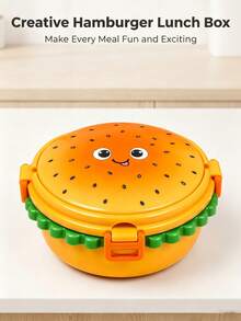 Creative Hamburger Shaped Portable Lunch Box, 304 Stainless Steel Divided Compartment Bento Box, Outdoor Picnic Portable Fresh-Keeping Food Container - Multicolor - View 14
