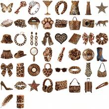 50Pcs Aesthetic Leopard Stickers, Fashion Style Vinyl Decals For Water Bottle, Laptop - Multicolor - View 3
