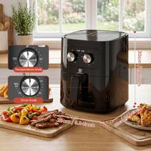 SUPERLEX Air Fryer, 8 Preset Mode Ovens, 5-Liter Cooking Oven, Temperature Adjustable Range 80-200°C, Built-In 60-Minute Timer Function, Non-Stick Inner Pot Design, Overheating Protection Mechanism, Automatic Power Off Function, Healthy Oil-Free, Low-Fat Cook - UK Plug(220-240V) - View 5