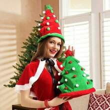 1pc New Christmas Decoration New Christmas Tree Hat Creative Christmas Hat Party Hat Christmas Hat - Multicolor - View 5