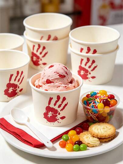 10/20 Ice Cream Cups, Dessert Cups, Sundae Cups, Party Cups, Ice Cream Paper Cups, Disposable Paper Ice Cream Cups, Ice Cream Party Supplies, Wedding Dessert Table Cups, Catering Party Dessert Containers, Ice Cream Sundae Paper Cups