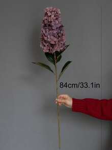 1PC, Autumn Long Branch Vintage Hydrangea Artificial Flower, Wedding Scene Layout Road Guide Fake Flower Photography Prop Hydrangea - Multicolor - View 3
