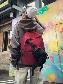 1pc Streetwear Cool Cargo Style Style Backpack - Unisex Large Capacity Multi-Purpose Detachable Small Bag - Functional Backpack Cool Functional Style Backpack - Boys Large Capacity Lightweight Minimalist Backpack - Multicolor - View 7