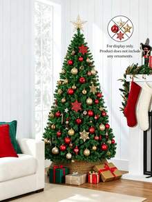 Artificial Christmas Tree, 1.2m /1.5m Green Simulation Spruce Tree With Foldable Metal Stand, Full Realistic Branches, Unlit Fake Xmas Tree For Home Living Room Indoor Christmas Holiday Party Decor,Reusable,Easy Assembly - Multicolor - View 4