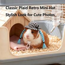 Cute Small Pet Straw Hat, Woven Design, Lightweight Handmade Knitted Hat, Summer Pet Fashion Photography Accessory, Suitable For Hamsters, Guinea Pigs, Parrots, Chickens And Geese, Pet Clothing, Pet Decoration, Pet Accessories - Multicolor - View 5