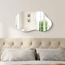 1 chiếc gương treo tường phòng tắm dáng sóng toàn thân, gương trang trí dán tường cho phòng khách và phòng ngủ, gương trang trí hiện đại bất đối xứng, phù hợp trang trí nhà cửa và phòng khách - sóng - Xem 7