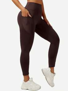3pcs/Set Women's Thermal Lined Thickened Sports Leggings With Side Pockets, Autumn/Winter - Multicolor - View 9
