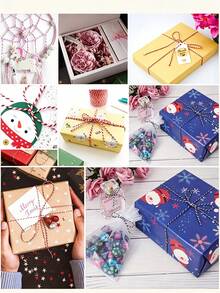 Gift Box Packaging Rope, Gift Wrapping Ribbon, Multi-Color Mixed Braided Gold Striped Cord, Suitable For Christmas Gift Wrapping, Crafts, Sewing And Holiday Decoration - Multicolor - View 3