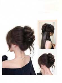 1pc Hair Clamping Clipper - For Combining Hair - Suitable For Girls - Flower Buds Style - Fluffy Wig - Multicolor - View 6