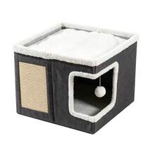 Luxury Multi-Layer Cat House - 2-Tier Bed, Toy Tunnel, Foldable Sofa, Climbing Rope And Soft Cushion - Indoor/Outdoor Cat Play Cube, Velvet Hanging Ball, Durable Nylon Frame And Canvas Material - Perfect Comfortable Home All Year Round - one-size - View 7