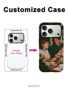 GIIPPA 1件客製化照片手機殼，2合1材質手機殼，個性化手機殼，相容 iPhone 18 Pro/17/17 Air/17 Pro/17 Pro Max/16 手機殼，S26/S25，生日禮物，情人節禮物，新年禮物 - 彩色 - 查看 2