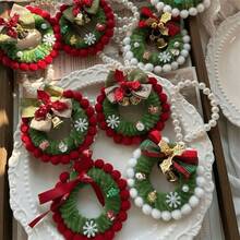 1 buah/5 buah Dekorasi Karangan Bunga Mini, Ornamen Gantung Kecil untuk Pesta Rumah Dalam Ruangan, Dekorasi Gantung dan Ornamen Meja Serbaguna, Aksesori Dekorasi Ruangan dan Pohon Natal, Cocok untuk Perayaan Liburan - Hijau - View 6