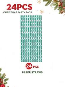 24pcs Christmas Disposable Tableware Set (Includes Paper Cups, Napkins ...