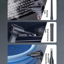 Soplador de aire inalámbrico mini, motor sin escobillas de alta velocidad, ventilador turbo ajustable de 3 velocidades, recargable por USB 2000mAh, potente soplador de polvo para computadora, automóvil, teclado, parrilla y limpieza al aire libre - Multicolor - Ver 5