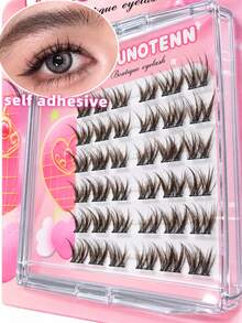 36pcs Brown Natural Cat Eye Cluster False Eyelashes, Self-Adhesive Single Lash Without Glue, Glue-Free Bright Cluster Eyelashes, Suitable For Daily Makeup - View 5