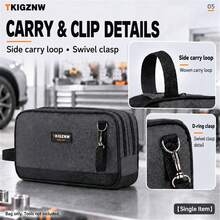 TKIGZNW A017 1pc Portable Dual-Compartment Tool Bag, Polyester Oxford Fabric Handheld Hardware Storage Bag, Suitable For Repairmen, Electricians And Carpenters Projects - Multicolor - View 5