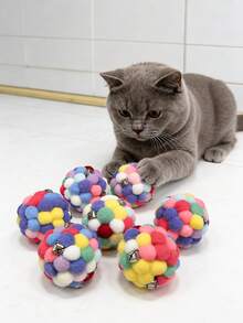 Interactive Cat Plush Ball - Soft Plush Ball With Gentle Colors And Multiple Color Options - Suitable For Indoor/Playable Chewable Cat Toy - Soft Fur Ball For Kittens And Adult Cats - No Small Parts - Cat Toy Accessories, Interactive Cat Ball, Soft Cat Ball, Cat Ball - Multicolor - View 9