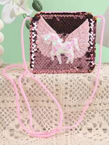 1pc Unicorn Crossbody Bags, Holiday Small Gift Wallets Party Gifts, Birthday Christmas Coin Purses - Multicolor - View 4