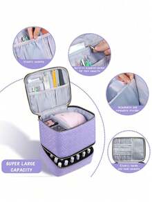 1pc Nail Polish Storage Rack - Holds 30 Bottles (15ml), Nail Polish And Nail Dryer Storage Bag - Multicolor - View 3