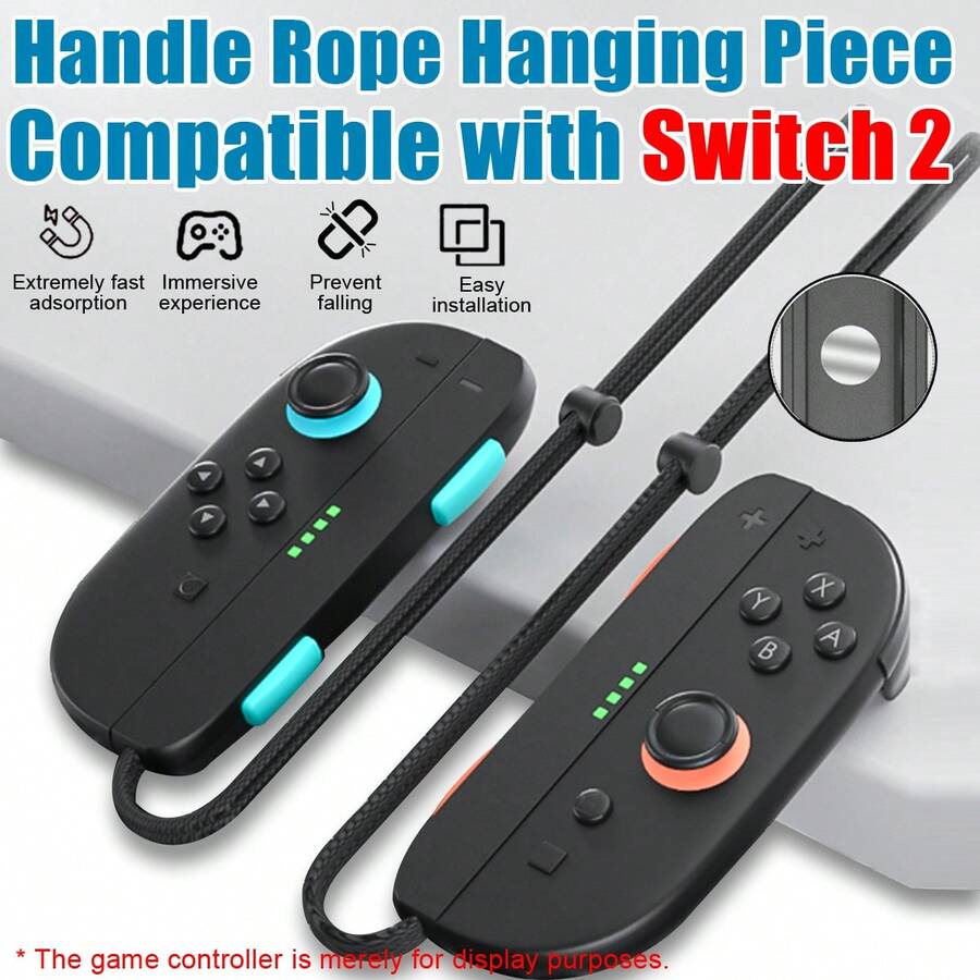 1 Pair Magnetic Wrist Straps Compatible With Switch 2 Joy-Con 2 Controllers, Adjustable Non-Slip Lanyard, Quick Magnetic Connection, Secure Grip, Lightweight Portable Gaming Accessory, Easy Installation, Supports Full L/R Button Operation, Suitable For Motion Games