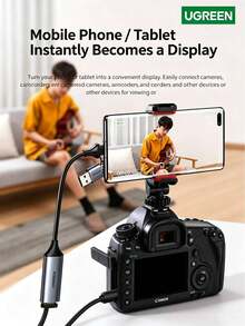 UGREEN HDMI 視訊擷取卡 4K 高畫質輸入，相容 VR、Sony 相機、Switch/PS5、電腦、手機、平板，直播錄影用 USB/Type-C 擷取轉換器 - 查看 5