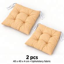 وسائد مقعد الكرسي 40 * 40 * 4 سم، وسادات كرسي مربعة من البوليستر، عبوات 1 أو 2 أو 4 أو 6 قطع، 8 ألوان سادة - لون مشمشي - مشاهدة 8