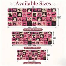 1pc Pink Halloween Patchwork Desk Mat, Cute Ghosts Cats Pumpkins Bats, Large Mousepad, Desk Accessory, Office Gift, Pumpkin And Bat Desk Mat 3 Sizes Available - View 5