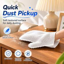 30pcs Reusable Microfiber Dusting Cleaning Gloves, Dry & Wet Use, Lint-Free Soft Cleaning Gloves, Suitable For Makeup Vanity, Makeup Brushes, Cosmetic Storage Boxes, Furniture, Glass, Bathroom And Car Interior, Makeup Vanity Dusting Tool - Multicolor - View 2