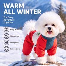 DomKim Multi-Color Dog Winter Warm Jacket - Waterproof & Windproof Fleece-Lined Coat With Built-In D-Ring Harness, Zipper Closure Easy On/Off, Cozy Cold Weather Clothes For Small To Medium Dogs, Daily Walking Outfits In Red, Gray, Cream-White - Multicolor - View 8