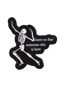Funny Skeleton Enamel Pins Set, Cute Dancing Skull Brooch With Slogan, Metal Badge For Backpack Clothing Decor Gift - Multicolor - View 11
