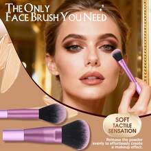 28pcs & 1pc Gift Makeup Brushes Set Powder Foundation Blush Eyeshadow Eyebrow Brushes With Makeup Sponges Round Powder Puffs Soft Bow‑Style Hair Headband Glitter Printed Round Travel Cosmetic Bag, Bonus Rabbit‑Shaped Brush Cleaning Tool Gift - Multicolor - View 2