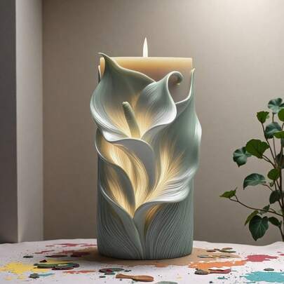 Calla Lily Flower Silicone Candle Mold - Reusable Silicone Candle Making Mold, Easy Release Multi-Purpose DIY Mold, Suitable For Epoxy Resin, Plaster, Clay Crafts - Ideal Choice For Elegant Decoration And Wedding Favors