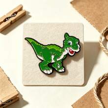 Cartoon Dinosaur Enamel Lapel Pins, Cute Dinosaur Brooch, Metal Animal Badge For Jacket Backpack Hat Decor, Novelty Gift For Dinosaur Lovers - Multicolor - View 9