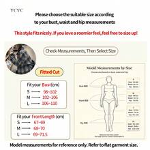 YCYC New Hong Kong Style Plaid Shacket, Slim Fit Lightweight Cardigan Top For Spring And Autumn - Blue - View 3