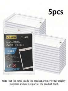 10/5/1pc Ultra Durable Magnetic Card Storage Box - Hard Plastic Structure Protective Case, Thick Card Protection Box, Suitable For Baseball Cards And Trading Cards, Perfect Christmas, Halloween And Back To School Season Gift - Multicolor - View 10